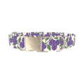 Purple Hydrangea Dog Collar - metal silver