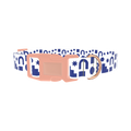 Navy Geometric Shapes Dog Collar - plastic rose gold