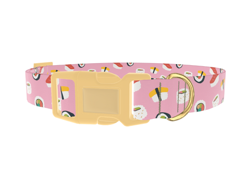 Pink Sushi Pattern Dog Collar
