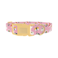 Pink Sushi Pattern Dog Collar - plastic gold