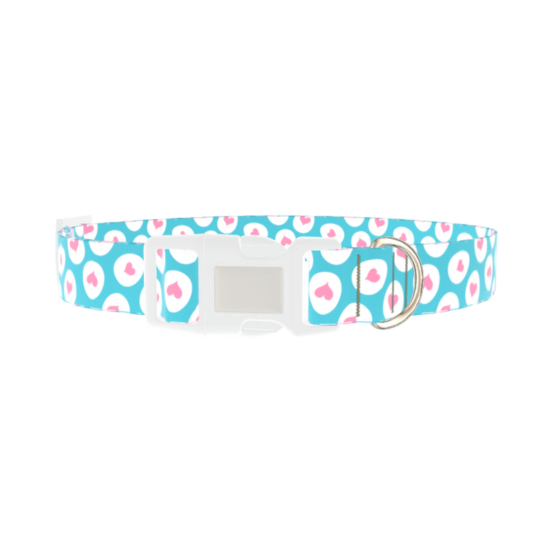 Easter Egg Heart Dog Collar - plastic silver