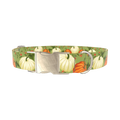 Pumpkin Floral Dog Collar - metal silver