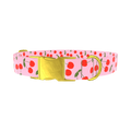 Cherry Pattern Dog Collar - metal gold