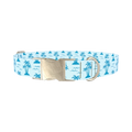 Blue Palm Island Dog Collar - metal silver