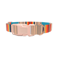 Striped Woven Dog Collar - plastic gold