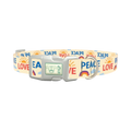 Peace Love Rainbow Dog Collar - plastic silver