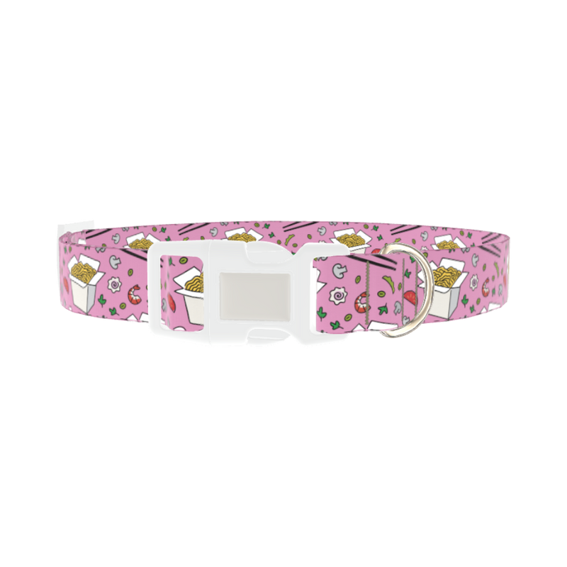 Noodle Takeout Dog Collar - plastic silver