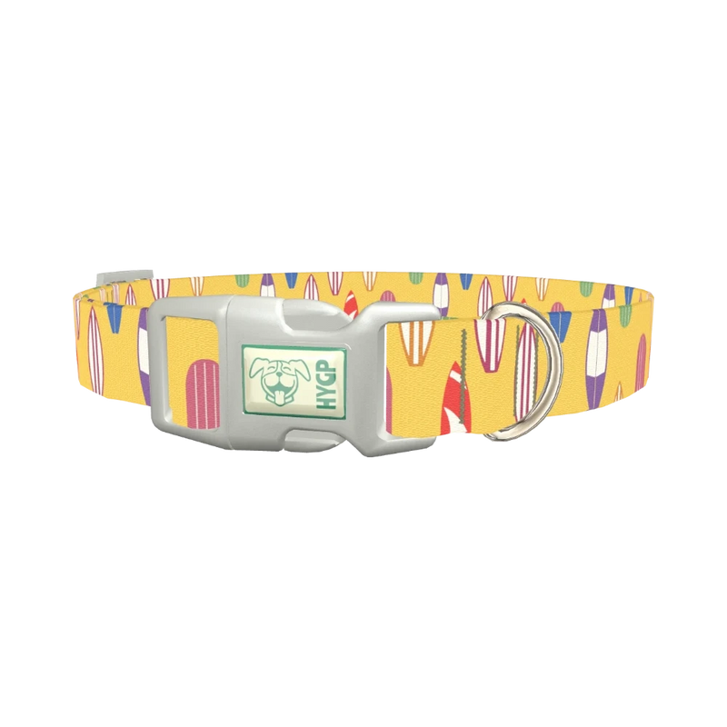 Surfboard Beach Dog Collar - plastic silver