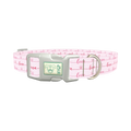 Pink Love Script Dog Collar - plastic silver