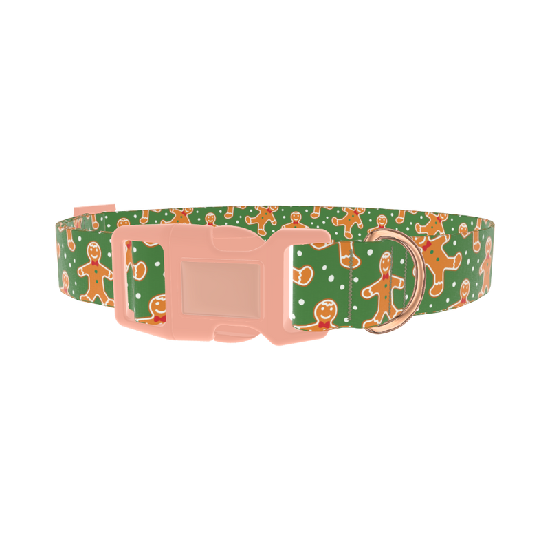 Gingerbread Cookie Dog Collar - plastic rose gold