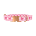 Bow Heart Dog Collar - metal rose gold