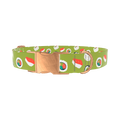 Sushi Pattern Dog Collar - metal rose gold