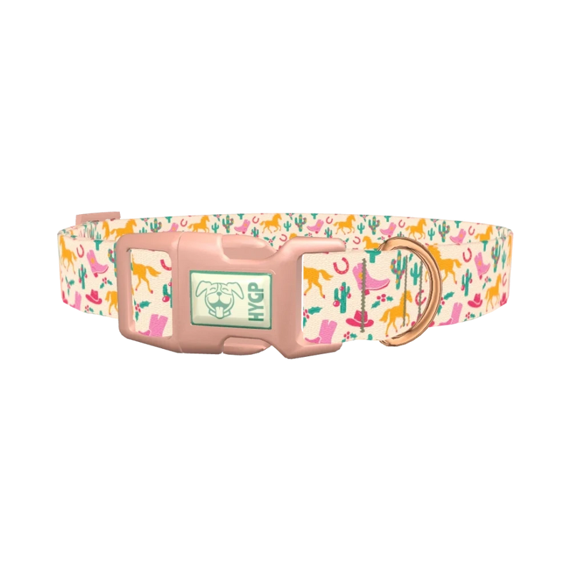 Christmas Western Dog Collar - plastic rose gold