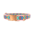 Geometric Pattern Dog Collar - metal silver