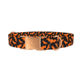Orange Halloween Bat Pattern Dog Collar - metal rose gold