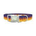 Flame Pattern Dog Collar - plastic silver