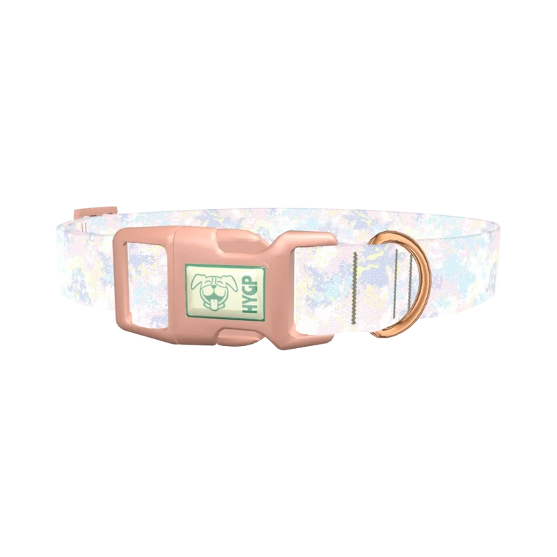 Pastel Paint Splatter Dog Collar - plastic rose gold