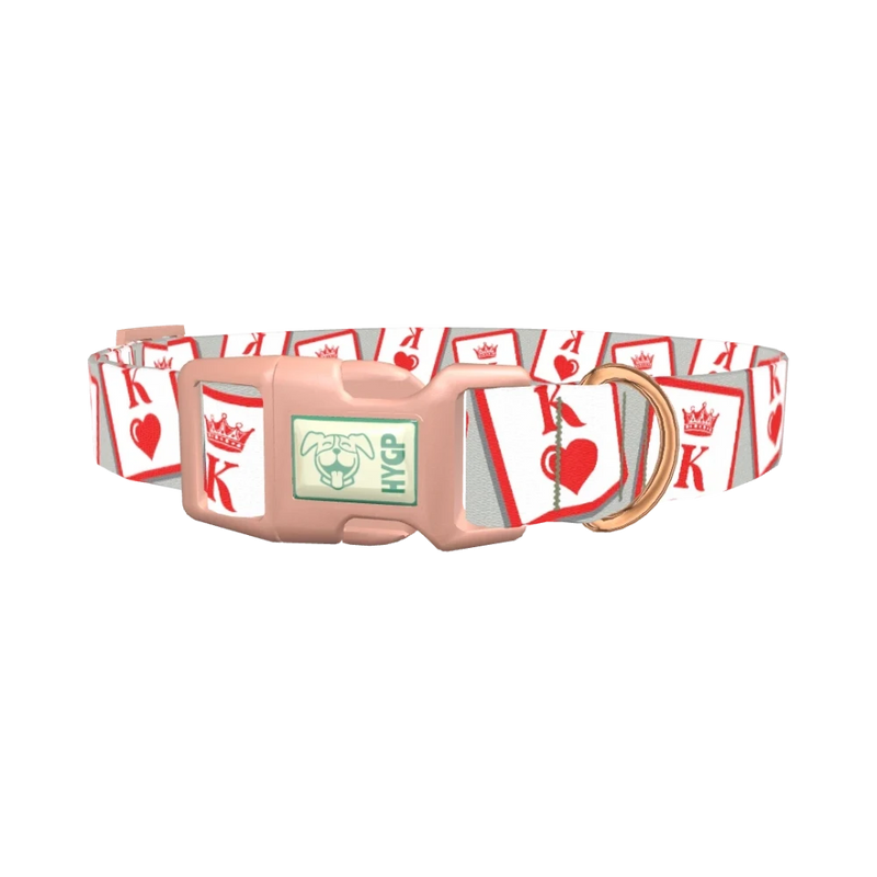 Playing Card Dog Collar - plastic rose gold