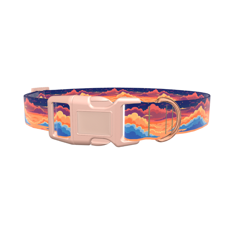 Sunset Cloud Dog Collar - plastic silver