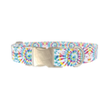 Spiral Tie-Dye Dog Collar - metal gold