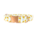 Floral Leaf Dog Collar - metal rose gold