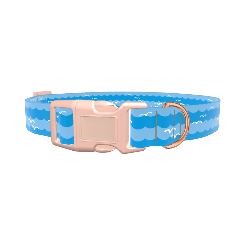 Seagull Ocean Dog Collar - plastic gold