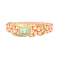 Orange Ghost Pattern Dog Collar - plastic gold