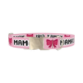 Mama's Girl Bow Dog Collar - metal silver