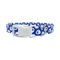 Blue Pansy Floral Dog Collar - plastic gold