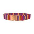 Hexagon Stripe Dog Collar - metal rose gold