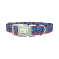 Groovy Wave Dog Collar - plastic silver