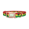Rasta Leaf Dog Collar - plastic rose gold