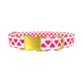Pink Radiant Heart Dog Collar - metal gold