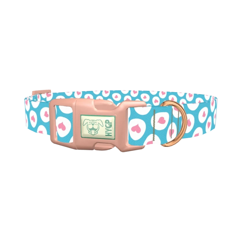 Easter Egg Heart Dog Collar - plastic rose gold