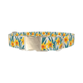 Yellow Daffodil Dog Collar - metal silver