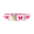Heart Ribbon Dog Collar - metal silver