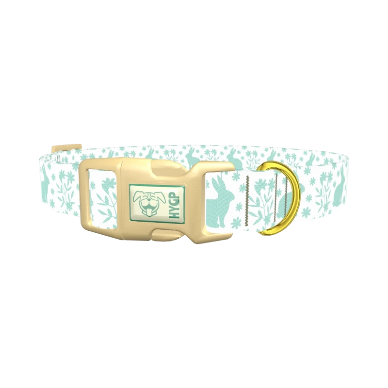 Floral Bunny Dog Collar - plastic gold