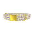 Wavy Geometric Dog Collar - metal gold