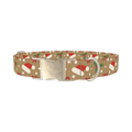 Santa Hat and Holly Dog Collar - metal silver