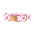 Geometric Heart Dog Collar - metal silver