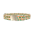 St. Patrick's Clover Stripe Dog Collar - metal silver