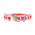 Kawaii Heart Faces Dog Collar - metal silver