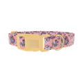 Pastel Rose Bouquet Dog Collar - plastic gold