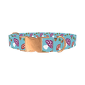 Woodland Mushroom Dog Collar - metal rose gold