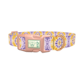 Yellow Purple Tie-Dye Dog Collar - plastic rose gold