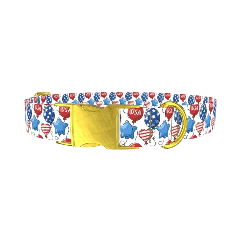 HereYouGoPup Patriotic Balloon Design - metal gold