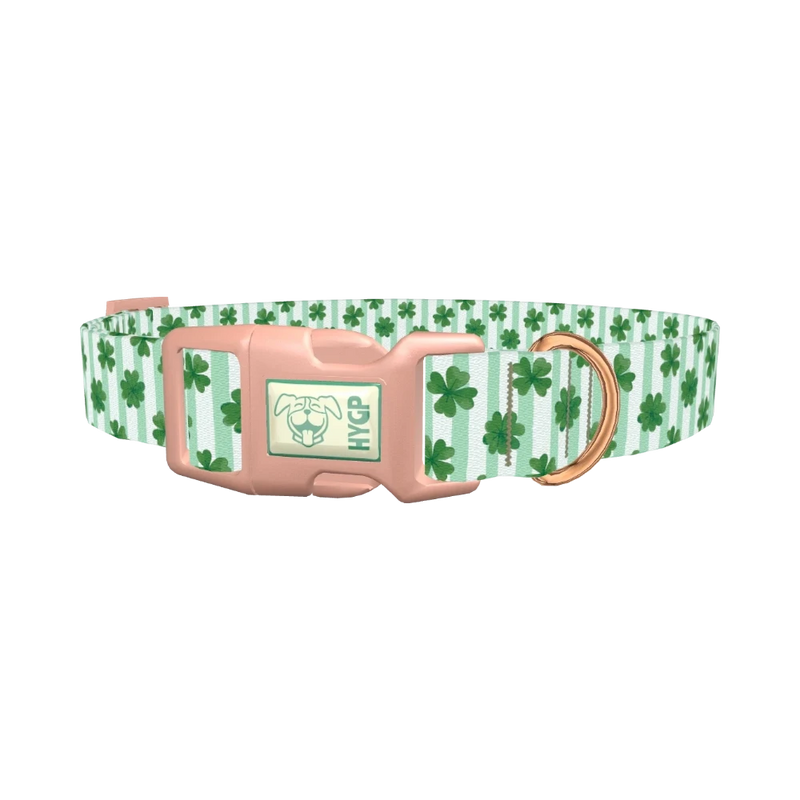 Clover Stripes Dog Collar - plastic rose gold