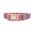 Color Block Stripes Dog Collar - plastic rose gold