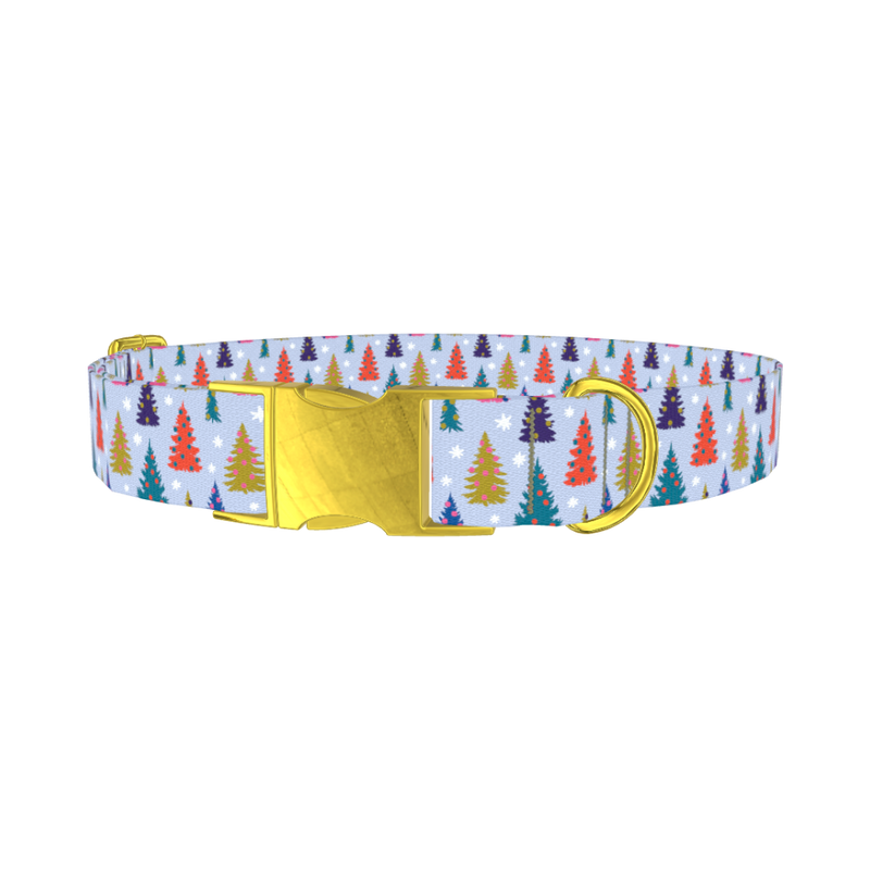 Christmas Tree Dog Collar - metal gold