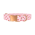 Red Heart Dog Collar - metal rose gold